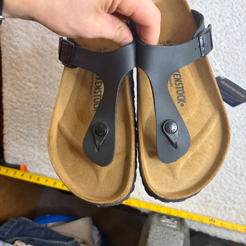 Birkenstock Gizeh Birko-Flor Black Thong Sandal Mens 8 Women 10 EU 41 NEW no box